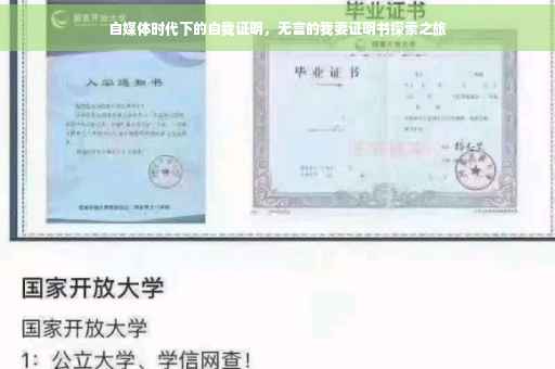 自媒体时代下的自我证明，无言的我要证明书探索之旅