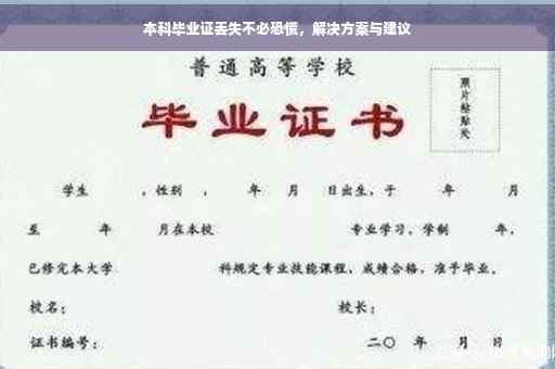 本科毕业证丢失不必恐慌，解决方案与建议