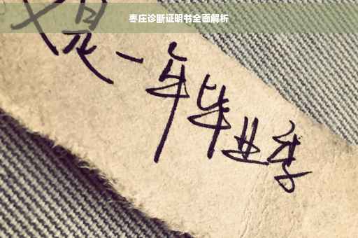 枣庄诊断证明书全面解析