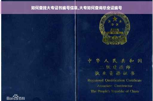 如何查找大专证书编号信息,大专如何查询毕业证编号
