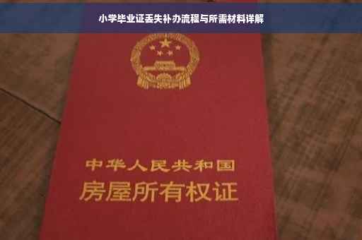 小学毕业证丢失补办流程与所需材料详解
