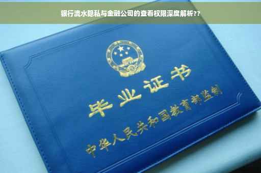 银行流水隐私与金融公司的查看权限深度解析??