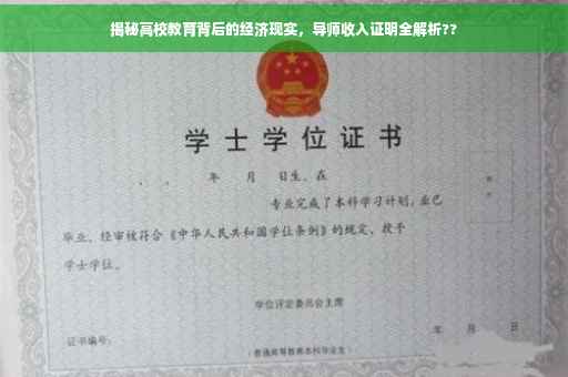 揭秘高校教育背后的经济现实，导师收入证明全解析??