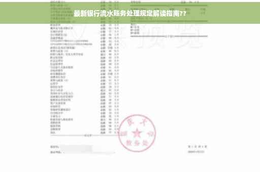 最新银行流水账务处理规定解读指南??