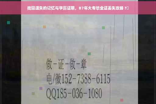 找回遗失的记忆与学历证明，87年大专毕业证丢失攻略 ?✨