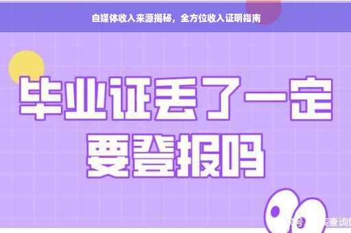 自媒体收入来源揭秘，全方位收入证明指南