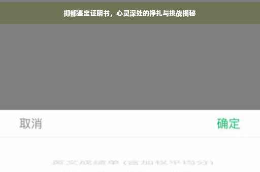 抑郁鉴定证明书，心灵深处的挣扎与挑战揭秘