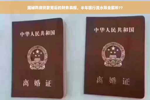 揭秘购房贷款背后的财务真相，半年银行流水账全解析??