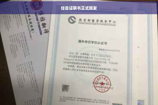 任命证明书正式颁发