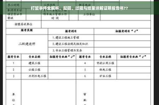 打架事件全解析，起因、过程与结果详解证明报告书??