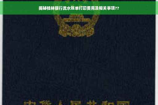 揭秘桂林银行流水账单打印费用及相关事项??
