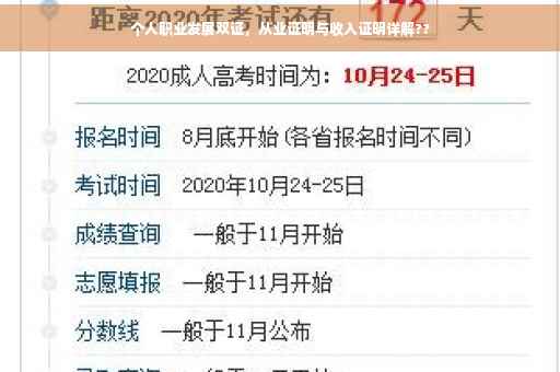 个人职业发展双证，从业证明与收入证明详解??