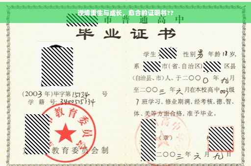 逆境重生与成长，愈合的证明书??