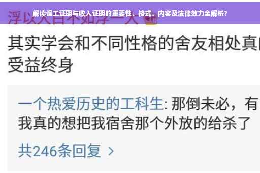 解读误工证明与收入证明的重要性、格式、内容及法律效力全解析?