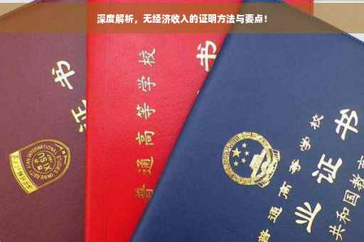 深度解析，无经济收入的证明方法与要点！