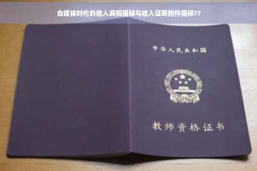 自媒体时代的收入真相揭秘与收入证明附件揭秘??