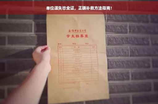 单位遗失毕业证，正确补救方法指南！
