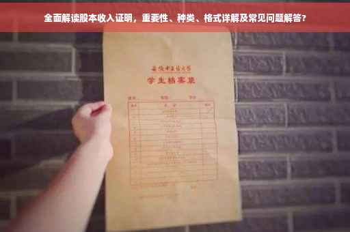 全面解读股本收入证明，重要性、种类、格式详解及常见问题解答?