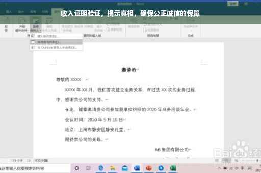 收入证明验证，揭示真相，确保公正诚信的保障