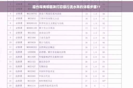 操作指南帮朋友打印银行流水账的详细步骤??