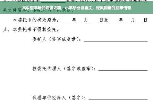 高中辍学后的逆袭之路，小学毕业证丢失，逆风翻盘的励志传奇