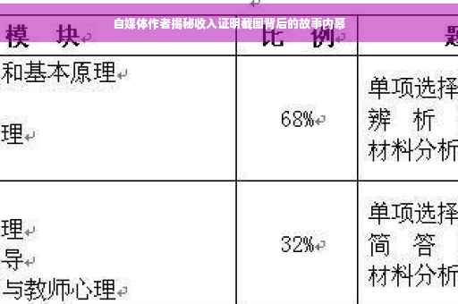 自媒体作者揭秘收入证明截图背后的故事内幕 自媒体作者揭秘收入证明截图背后的故事内幕
