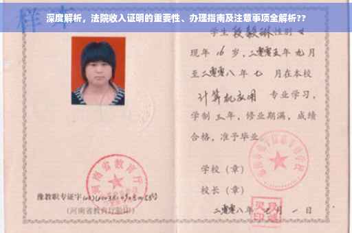 深度解析，法院收入证明的重要性、办理指南及注意事项全解析??