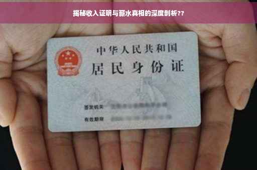 揭秘收入证明与薪水真相的深度剖析??