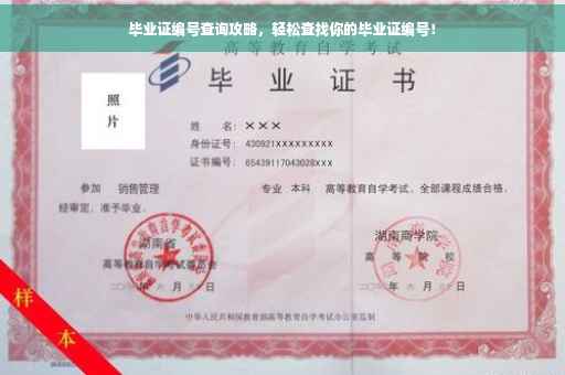 毕业证编号查询攻略，轻松查找你的毕业证编号！