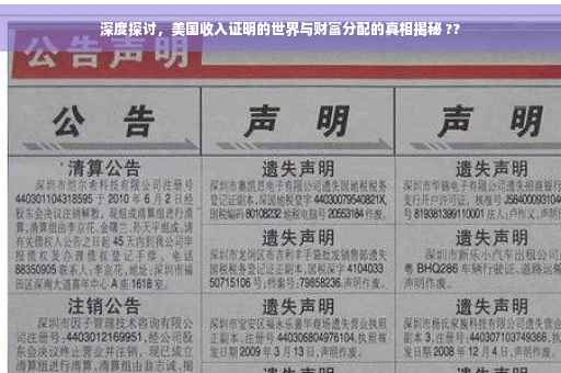 深度探讨，美国收入证明的世界与财富分配的真相揭秘 ??