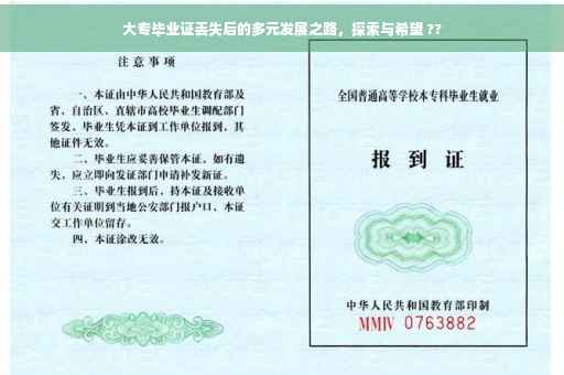 大专毕业证丢失后的多元发展之路，探索与希望 ??