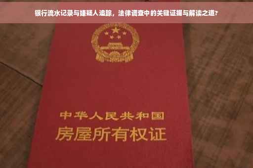 银行流水记录与嫌疑人追踪，法律调查中的关键证据与解读之道?
