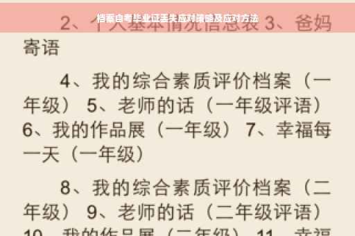 档案自考毕业证丢失应对策略及应对方法