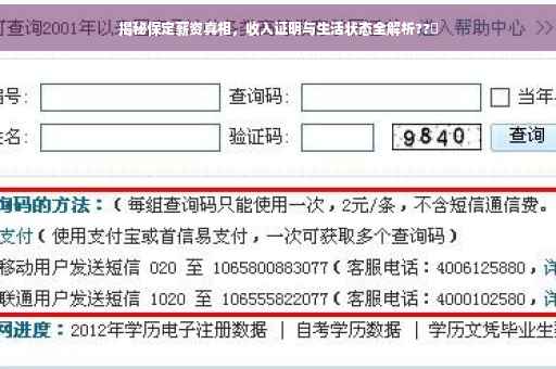 揭秘保定薪资真相，收入证明与生活状态全解析??️