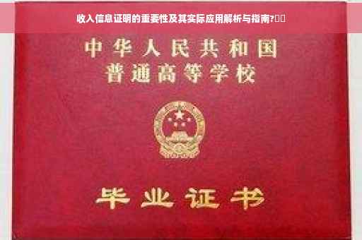 收入信息证明的重要性及其实际应用解析与指南?⚡️