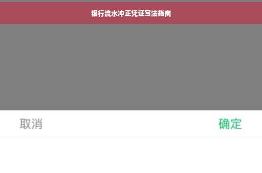 银行流水冲正凭证写法指南
