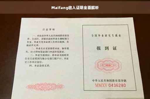 Maifang收入证明全面解析
