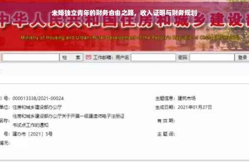 未婚独立青年的财务自由之路，收入证明与财务规划