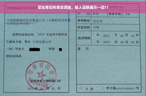买车背后的真实逻辑，收入证明揭示一切??