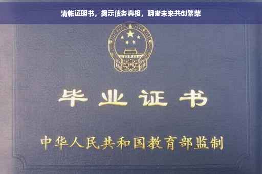 清帐证明书，揭示债务真相，明晰未来共创繁荣