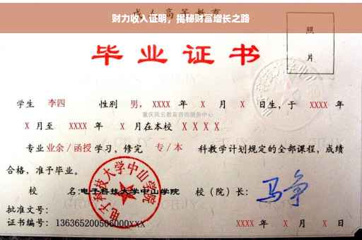 财力收入证明，揭秘财富增长之路