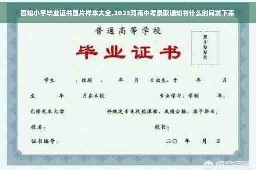 固始小学毕业证书图片样本大全,2023河南中考录取通知书什么时间发下来