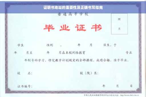 证明书地址的重要性及正确书写指南