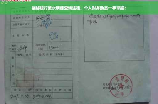 揭秘银行流水明细查询途径，个人财务动态一手掌握！