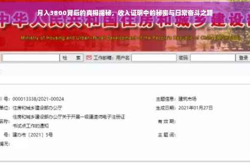 月入3800背后的真相揭秘,收入证明中的秘密与日常奋斗之路 月入3800背后的真相揭秘,收入证明中的秘密与日常奋斗之路