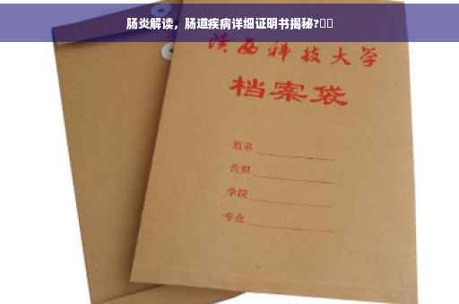 肠炎解读，肠道疾病详细证明书揭秘?⚡️