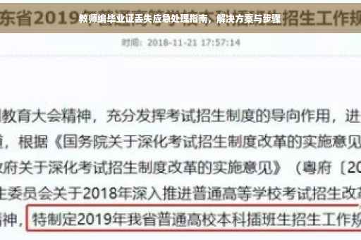 教师编毕业证丢失应急处理指南，解决方案与步骤
