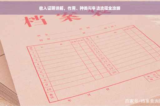 收入证明详解，作用、种类与申请流程全攻略