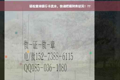 轻松查询银行卡流水，快速把握财务状况！??