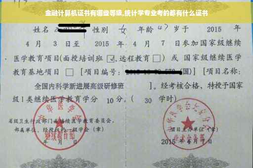 金融计算机证书有哪些等级,统计学专业考的都有什么证书